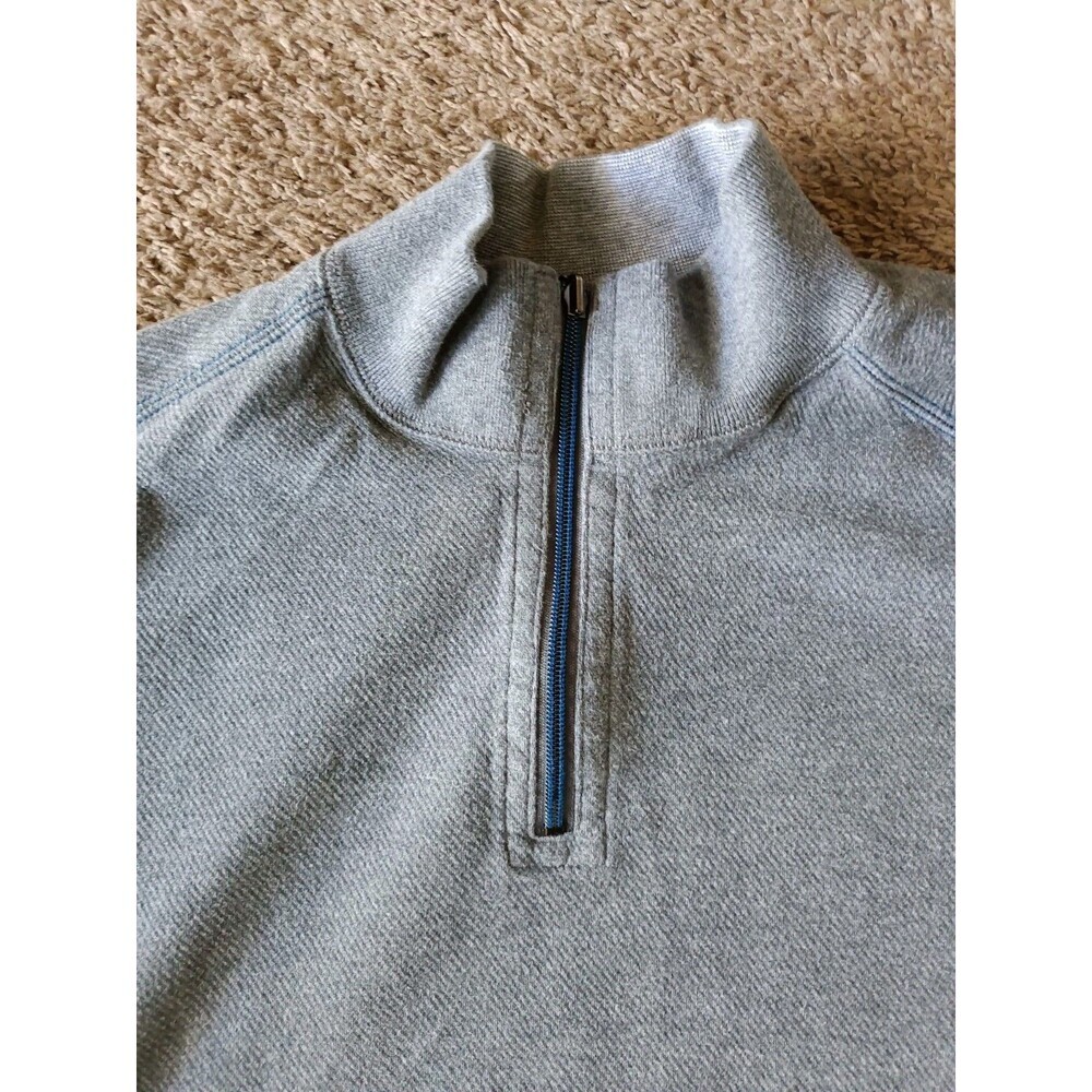 Tommy Bahama Half Zip Pullover Sweatshirt Men's Medium Reversible Grey - Picture 7 of 9